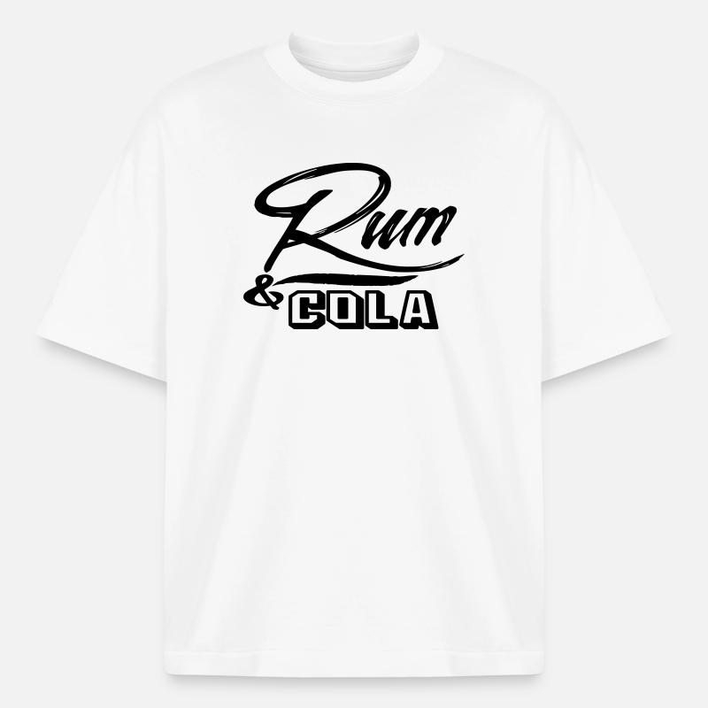rum cola sail sailing boat longdrink patch sticker - Boxy Heavyweight Unisex Organic T-Shirt by Stanley/Stella - white