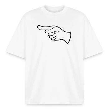 Une aiguille indicative - T-shirt unisexe boxy épais biologique Stanley/Stella - blanc - Devant - AI Model Male 185 light (185cm) & AI Model Female 172 dark (172cm)