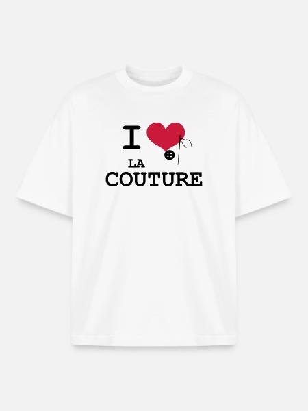 I Love la Couture - T-shirt unisexe boxy épais biologique Stanley/Stella - blanc