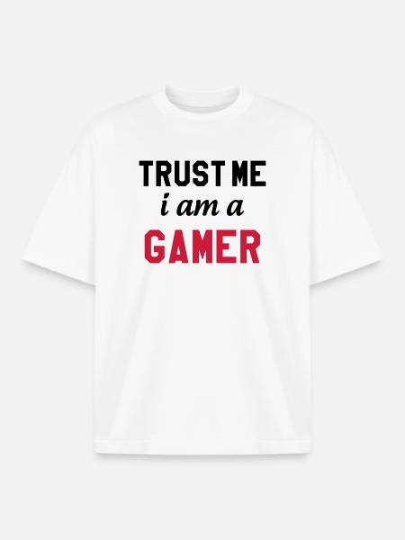 Gamer / Gaming - Boxy Heavyweight Unisex Organic T-Shirt by Stanley/Stella - white