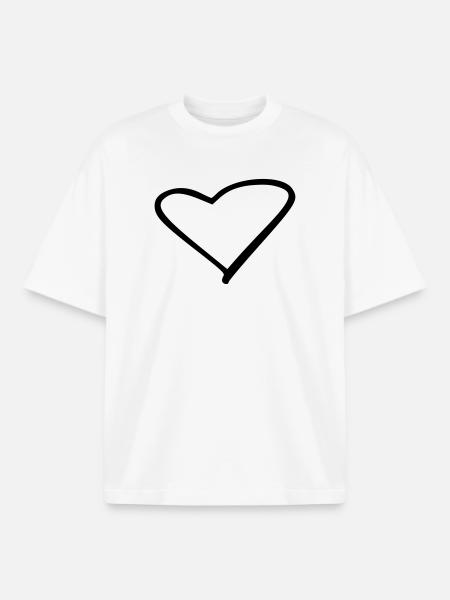 Coeur - T-shirt unisexe boxy épais biologique Stanley/Stella - blanc