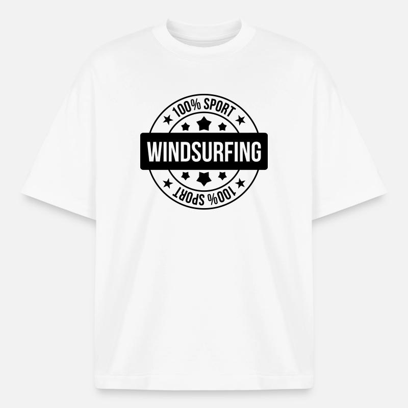 Windsurfen / Windsurfer / Windsurf / Windsurfing - Boxy Heavyweight Unisex Organic T-Shirt von Stanley/Stella - Weiß