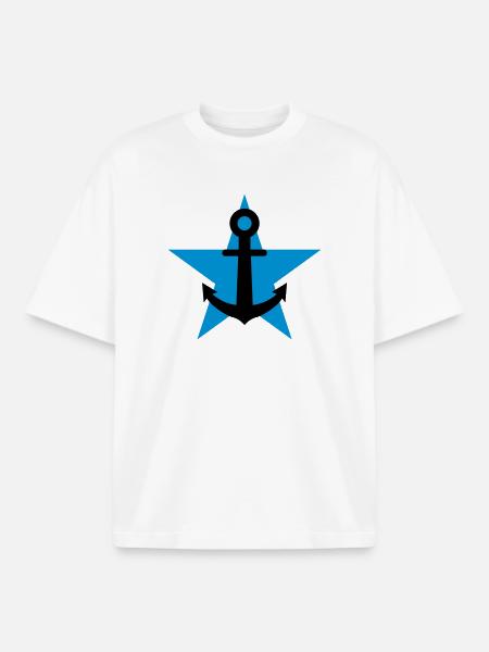 Seemann / Boot / Marine / Meer / Fischer - Boxy Heavyweight Unisex Organic T-Shirt von Stanley/Stella - Weiß