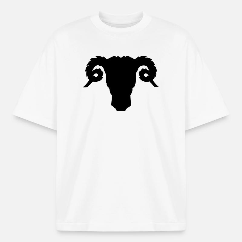 Bock- oder Rammkopfschattenbild - Boxy Heavyweight Unisex Organic T-Shirt von Stanley/Stella - Weiß
