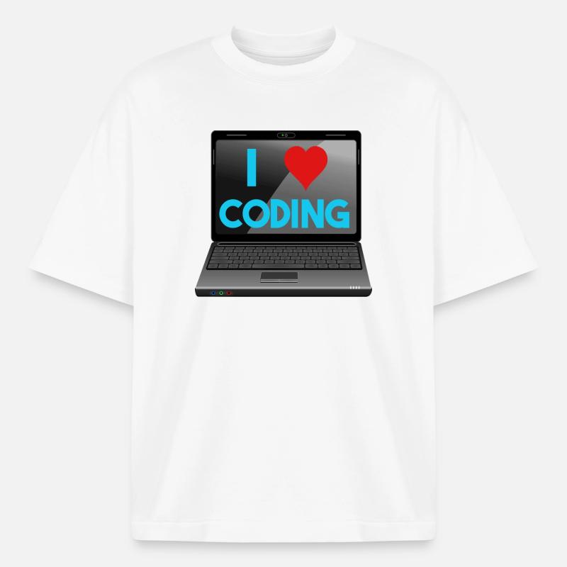 Programmation, programmeurs, informaticiens - T-shirt unisexe boxy épais biologique Stanley/Stella - blanc