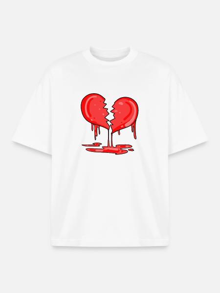 Broken heart - Boxy Heavyweight Unisex Organic T-Shirt by Stanley/Stella - white