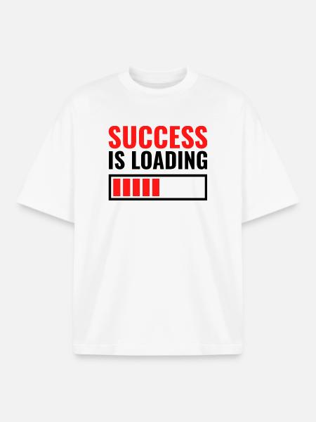 Success is loading custom gift - Boxy Heavyweight Unisex Organic T-Shirt by Stanley/Stella - white