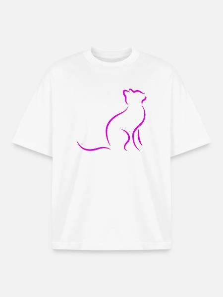 Katze - Boxy Heavyweight Unisex Organic T-Shirt von Stanley/Stella - Weiß