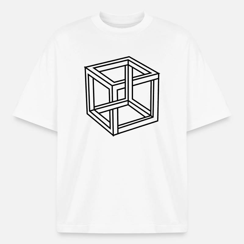 Esher impossible block or square - Boxy Heavyweight Unisex Organic T-Shirt by Stanley/Stella - white
