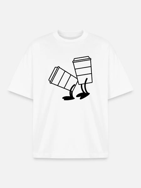 Coffee to go doggy style - Boxy Heavyweight Unisex Organic T-Shirt by Stanley/Stella - white