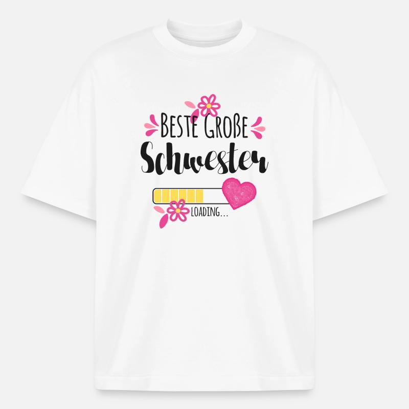 Beste Große Schwester Loading - Boxy Heavyweight Unisex Organic T-Shirt von Stanley/Stella - Weiß