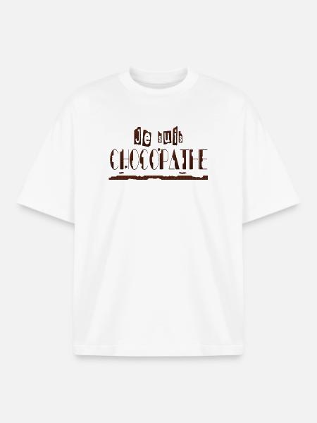 Je suis chocopathe - T-shirt unisexe boxy épais biologique Stanley/Stella - blanc