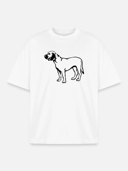 Hanoverian Sweat Dog - Boxy Heavyweight Unisex Organic T-Shirt by Stanley/Stella - white