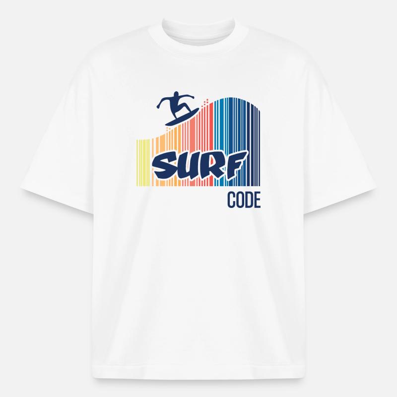 Surf Code - T-shirt unisexe épais coupe boxy Stanley/Stella - blanc