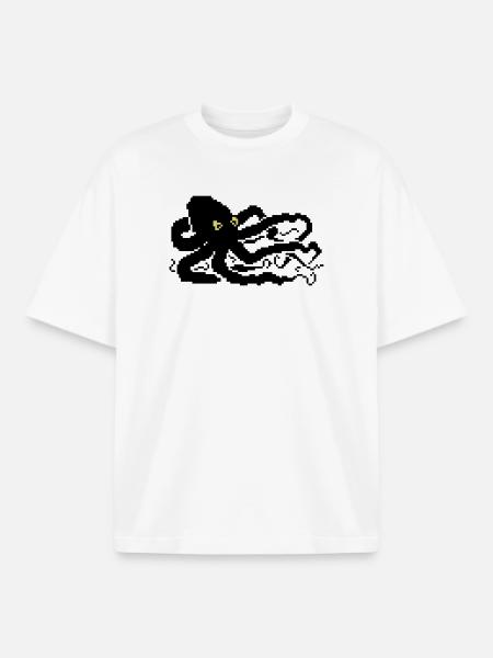 8bit pixel octopus - Boxy Heavyweight Unisex Organic T-Shirt by Stanley/Stella - white