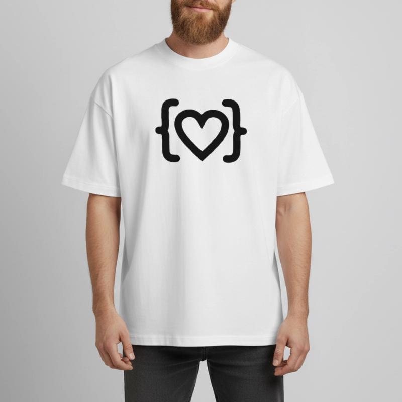 Herz des Programmierer-Code-Logos Heavyweight Unisex Boxy T-Shirt von stanley/stella	