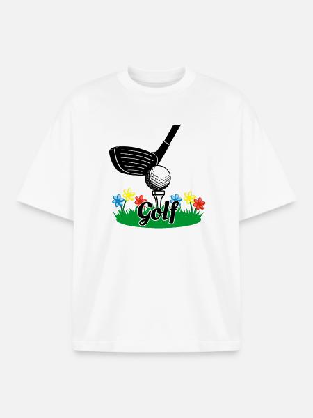 Golf stick - Boxy Heavyweight Unisex Organic T-Shirt by Stanley/Stella - white