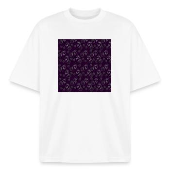 Rosenblüten, florales Muster, gothic motiv, Ranken - Boxy Heavyweight Unisex Organic T-Shirt von Stanley/Stella - Weiß - Vorne - AI Model Male 185 light (185cm) & AI Model Female 172 dark (172cm)