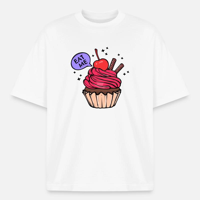 Cupcake Statement Dessert Baking Sweets - Boxy Heavyweight Unisex Organic T-Shirt by Stanley/Stella - white