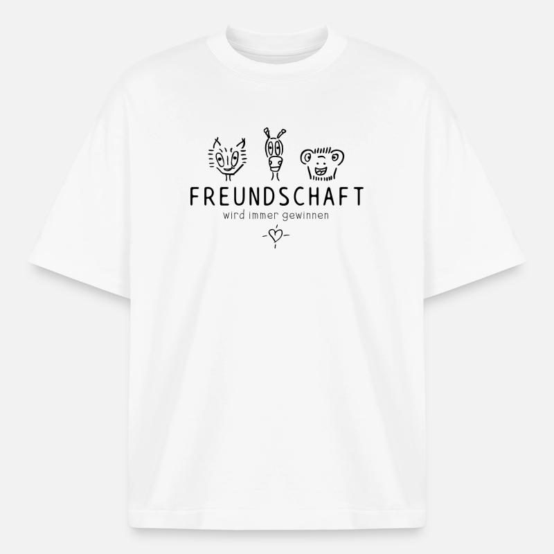 "Freundschaft wird immer gewinnen", schöner Spruch - Boxy Heavyweight Unisex Organic T-Shirt von Stanley/Stella - Weiß