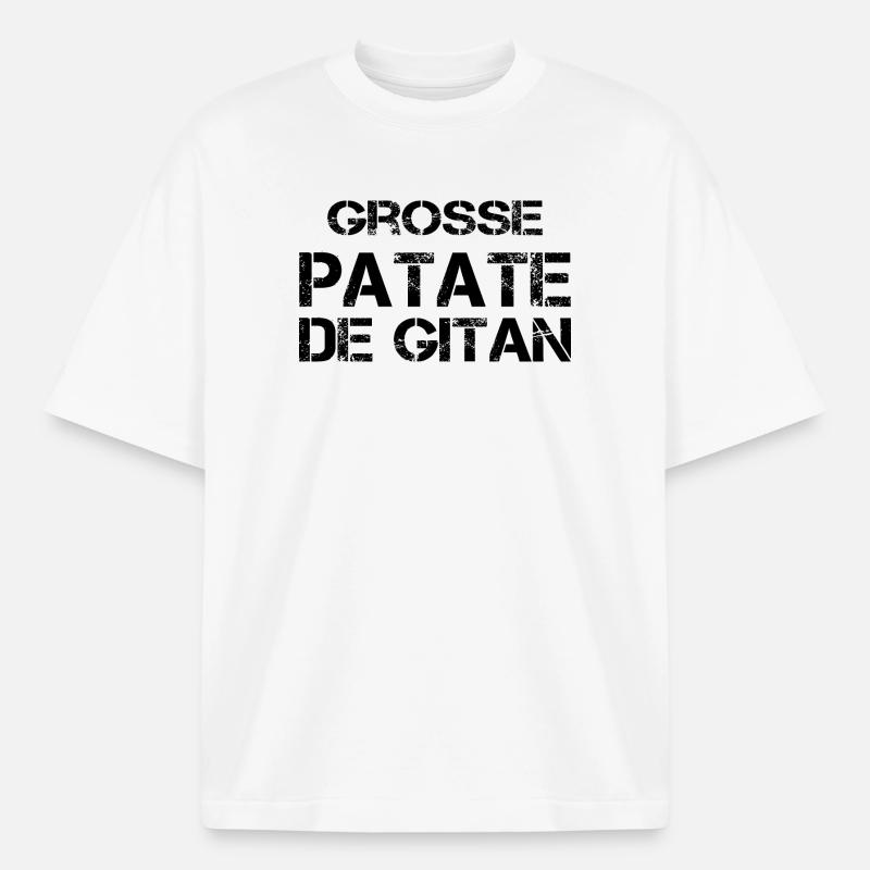 Grosse Patate de gitan - T-shirt unisexe boxy épais biologique Stanley/Stella - blanc