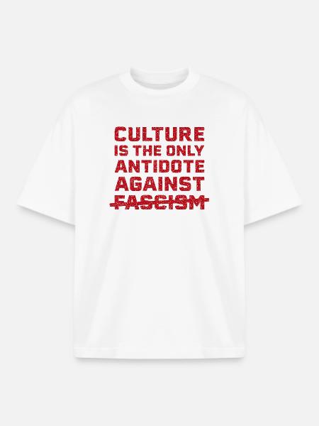 Kultur gegen Faschismus - Boxy Heavyweight Unisex Organic T-Shirt von Stanley/Stella - Weiß