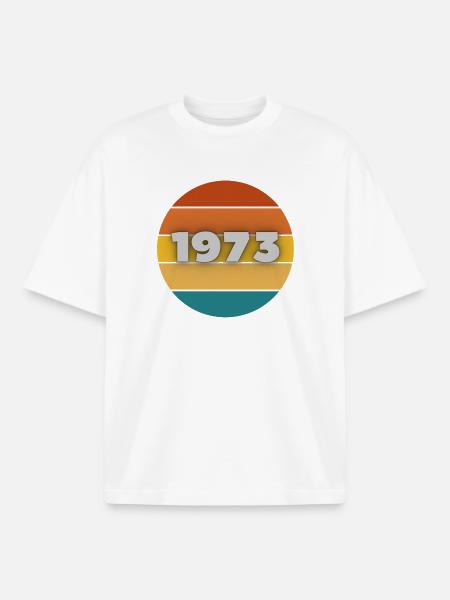 1973, year of birth, 50 years - Boxy Heavyweight Unisex Organic T-Shirt by Stanley/Stella - white
