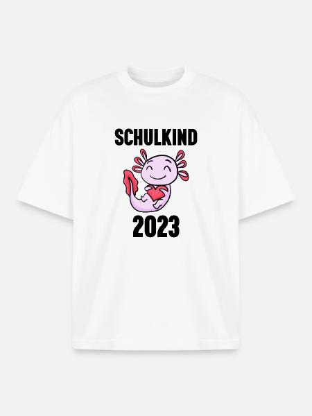 Schuldkind Einschulung 2023 - Boxy Heavyweight Unisex Organic T-Shirt von Stanley/Stella - Weiß