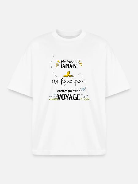 Ne laisse jamais un faux pas... - T-shirt unisexe boxy épais biologique Stanley/Stella - blanc