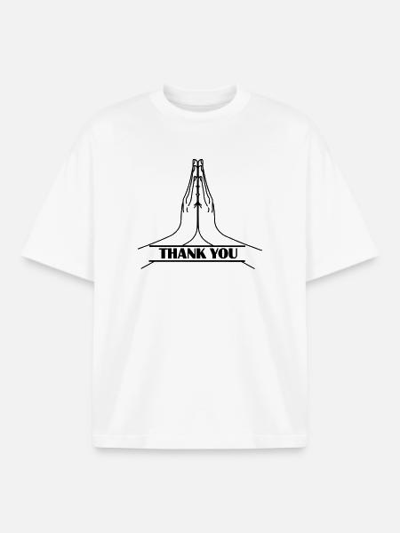 Namaste MERCI - T-shirt unisexe boxy épais biologique Stanley/Stella - blanc