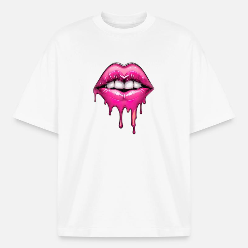 Lips - Heavyweight Boxy Unisex T-Shirt by Stanley/Stella - white