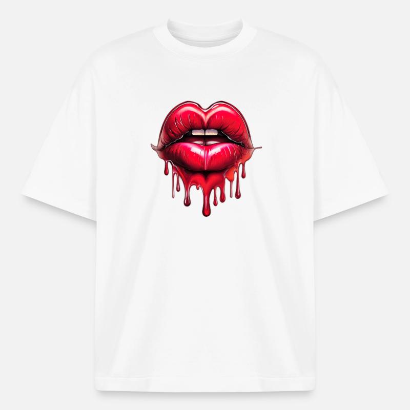 Lips - Heavyweight Boxy Unisex T-Shirt by Stanley/Stella - white
