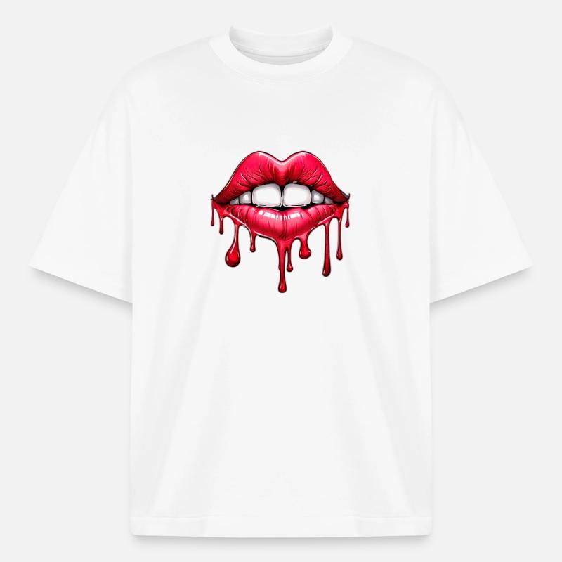 Lips - Heavyweight Boxy Unisex T-Shirt by Stanley/Stella - white