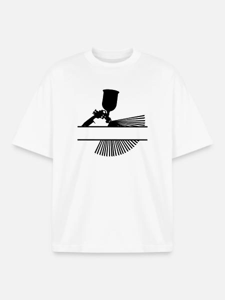Spray with text banner - Boxy Heavyweight Unisex Organic T-Shirt by Stanley/Stella - white