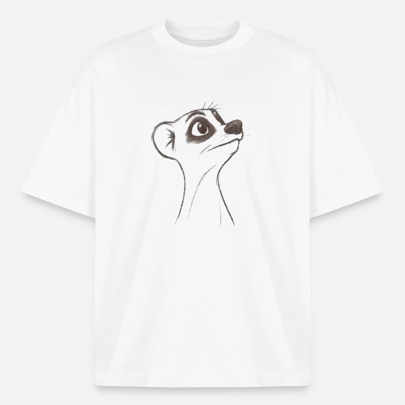 Suricate d’interrogation - T-shirt unisexe épais coupe boxy Stanley/Stella - blanc
