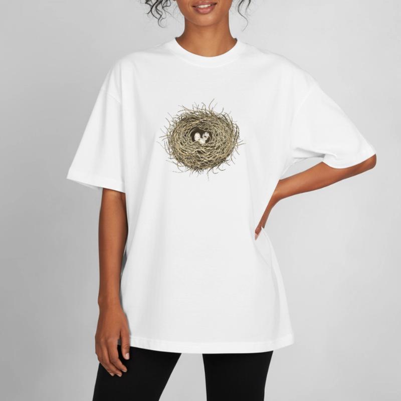 Vogelnest oder Osternest mit drei Vogel Eier Boxy Heavyweight Unisex Organic T-Shirt von Stanley/Stella