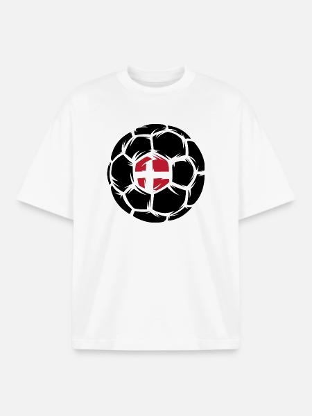 Handbollssymbol Handboll Danmark Logo ikon - Unisex boxy heavyweight ekologisk T-shirt Stanley/Stella - vit