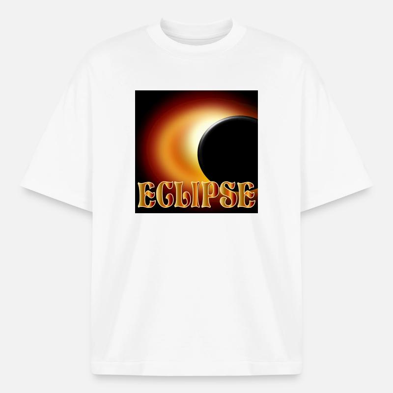 SOLAR ECLIPSE ECLIPSE ASTRONOMY - Boxy Heavyweight Unisex Organic T-Shirt by Stanley/Stella - white