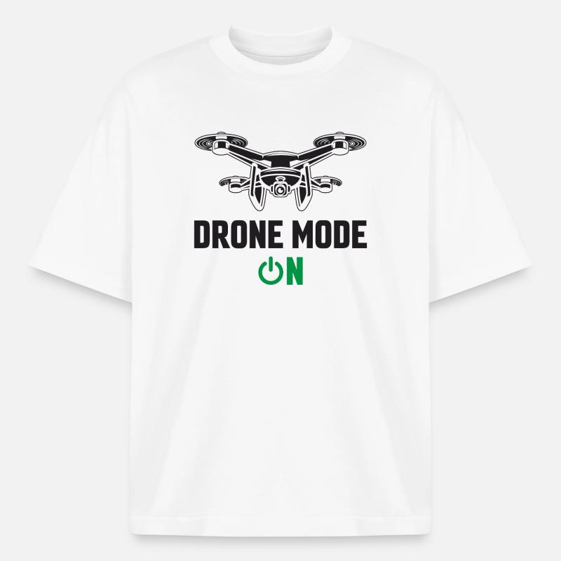 Mode drone activé - T-shirt unisexe épais coupe boxy Stanley/Stella - blanc