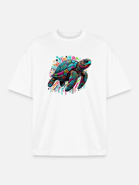 Turtle - Boxy Heavyweight Unisex Organic T-Shirt by Stanley/Stella - white