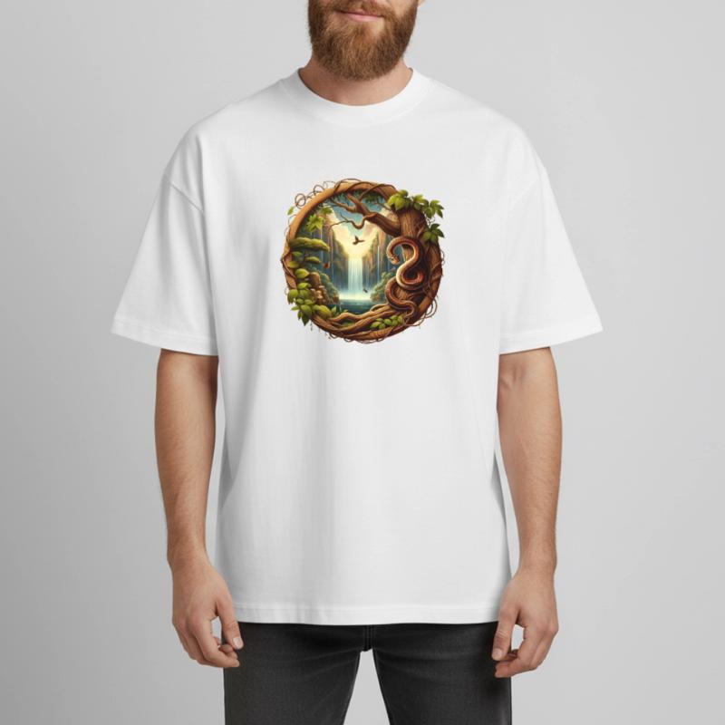 Queue in front of waterfall 1 Heavyweight Boxy Unisex T-Shirt by Stanley/Stella