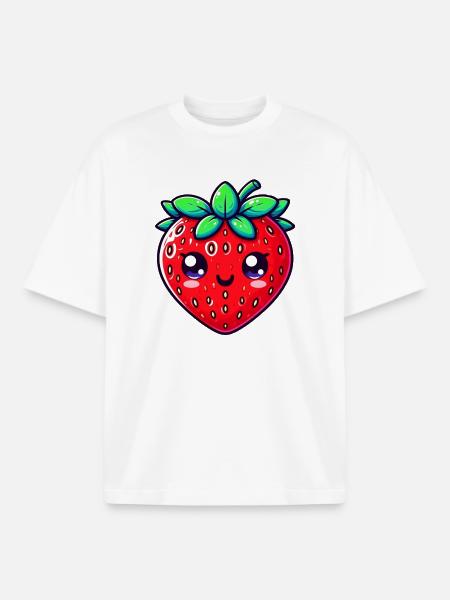 Erdbeer-Erdbeeren - Boxy Heavyweight Unisex Organic T-Shirt von Stanley/Stella - Weiß