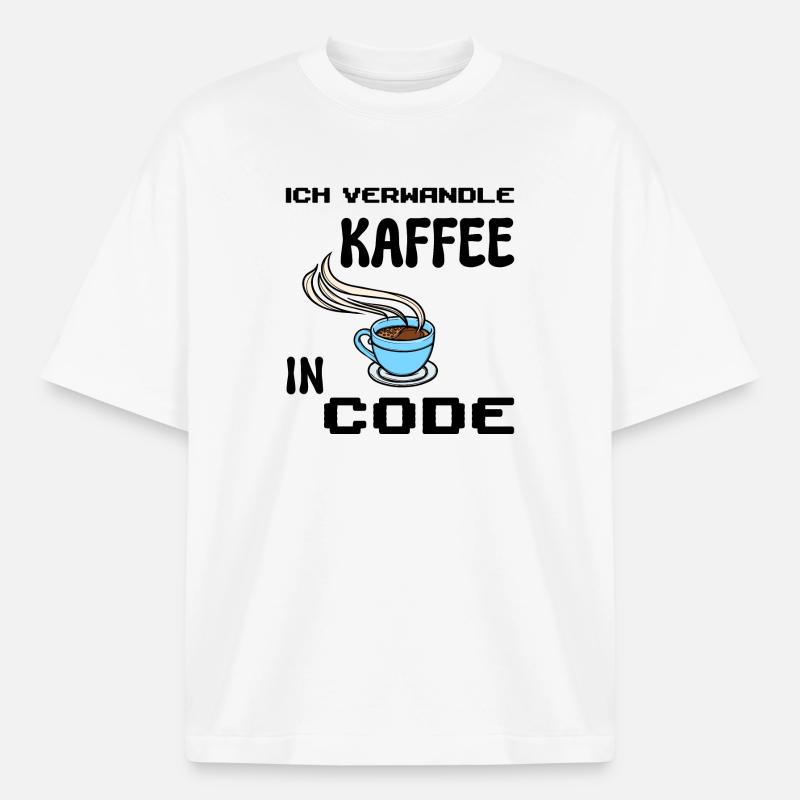 Coden Computerfreak Déclaration du développeur Nerd - T-shirt unisexe épais coupe boxy Stanley/Stella - blanc