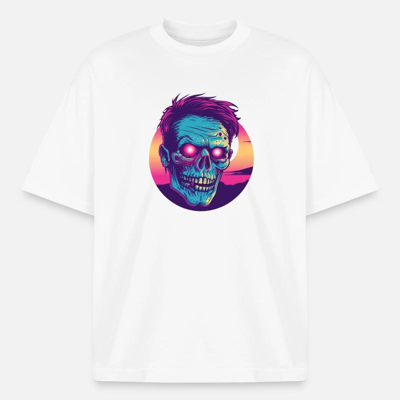 Zombie-Synthwave 2 - Boxy Heavyweight Unisex Organic T-Shirt von Stanley/Stella - Weiß