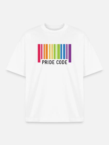 LGBT Pride Month - Pride Code - Boxy Heavyweight Unisex Organic T-Shirt by Stanley/Stella - white