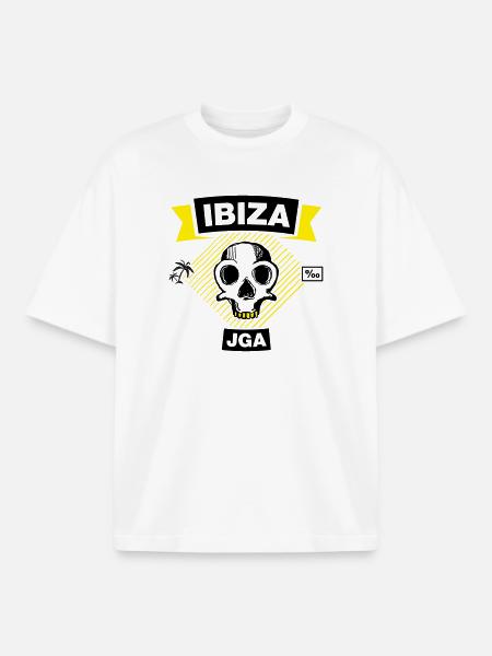 IBIZA – JGA unter Palmen - Boxy Heavyweight Unisex Organic T-Shirt von Stanley/Stella - Weiß