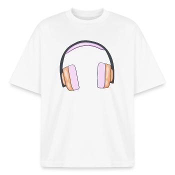 Modische Hörgeräte: Klang und Stil in Perfecta S - Boxy Heavyweight Unisex Organic T-Shirt von Stanley/Stella - Weiß - Vorne - AI Model Male 185 light (185cm) & AI Model Female 172 dark (172cm)