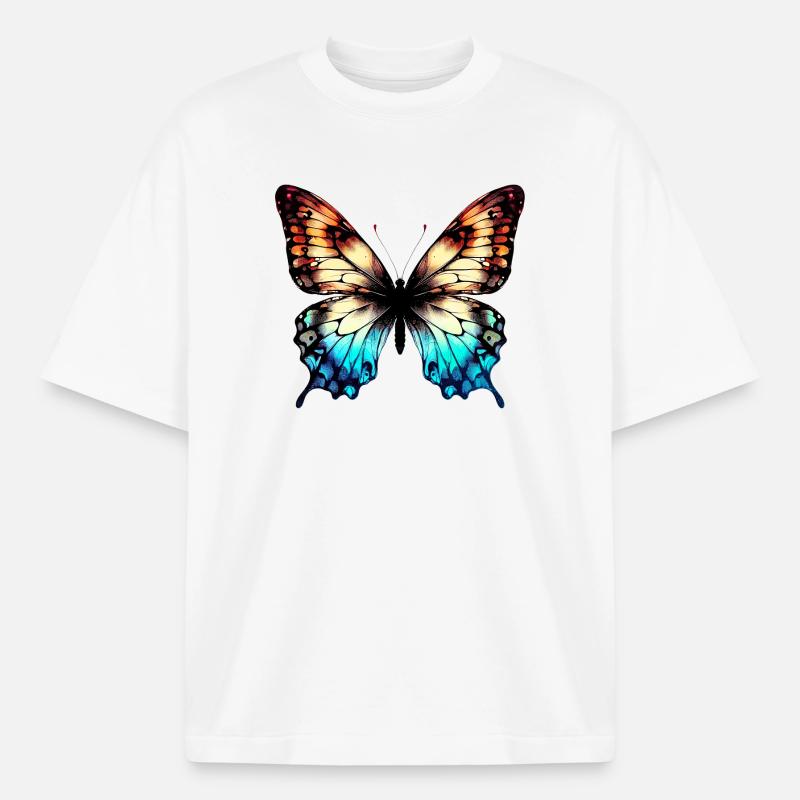 Butterfly - Boxy Heavyweight Unisex Organic T-Shirt by Stanley/Stella - white