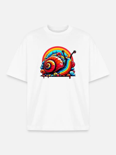 Escargot - T-shirt unisexe boxy épais biologique Stanley/Stella - blanc