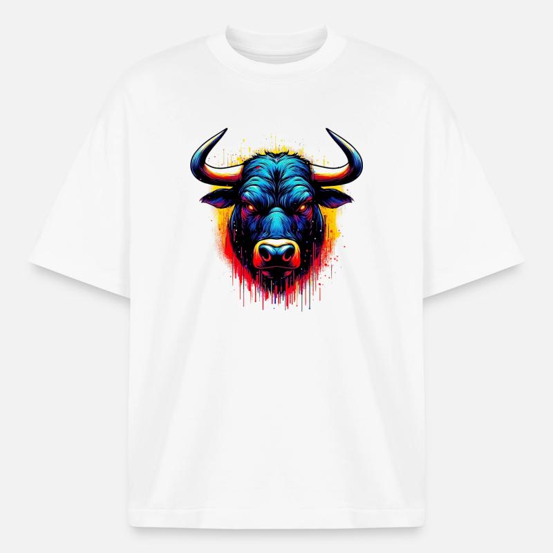 Bull - Heavyweight Boxy Unisex T-Shirt by Stanley/Stella - white